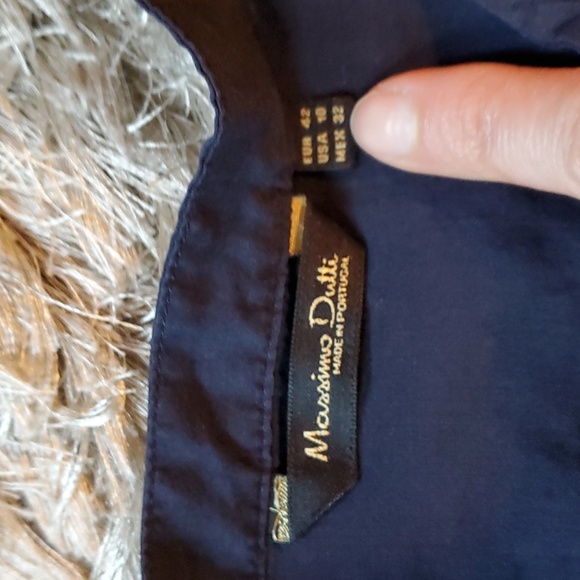 MASSIMO DUTTI navy embroidered top - Picture 3 of 14